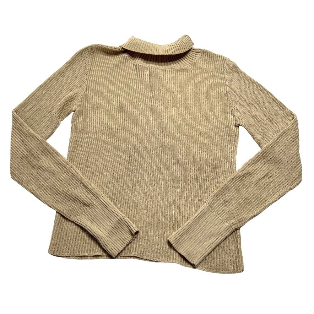 SIR Ribbed Turtleneck Sweater in Tan